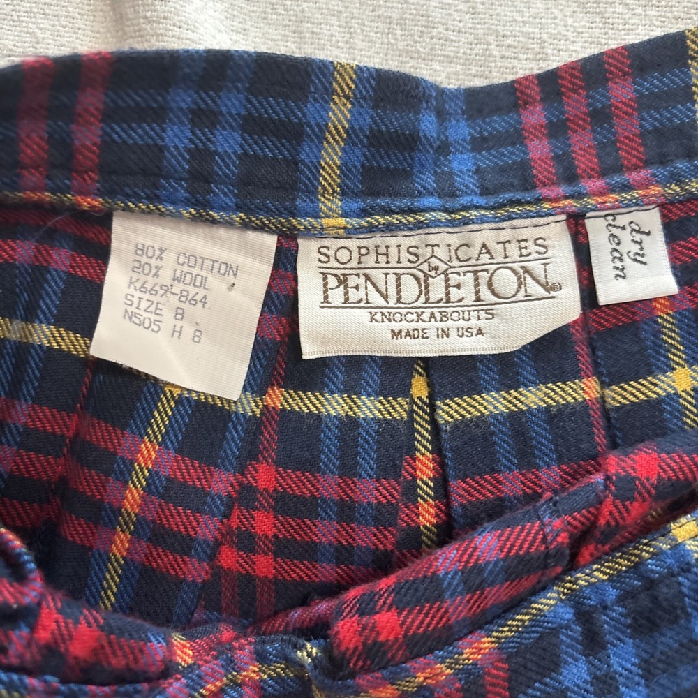 Vintage Sophisticates By‎ Pendleton Knockabout Cotton/Wool Plaid Skirt Women's 8 - Picture 3 of 6